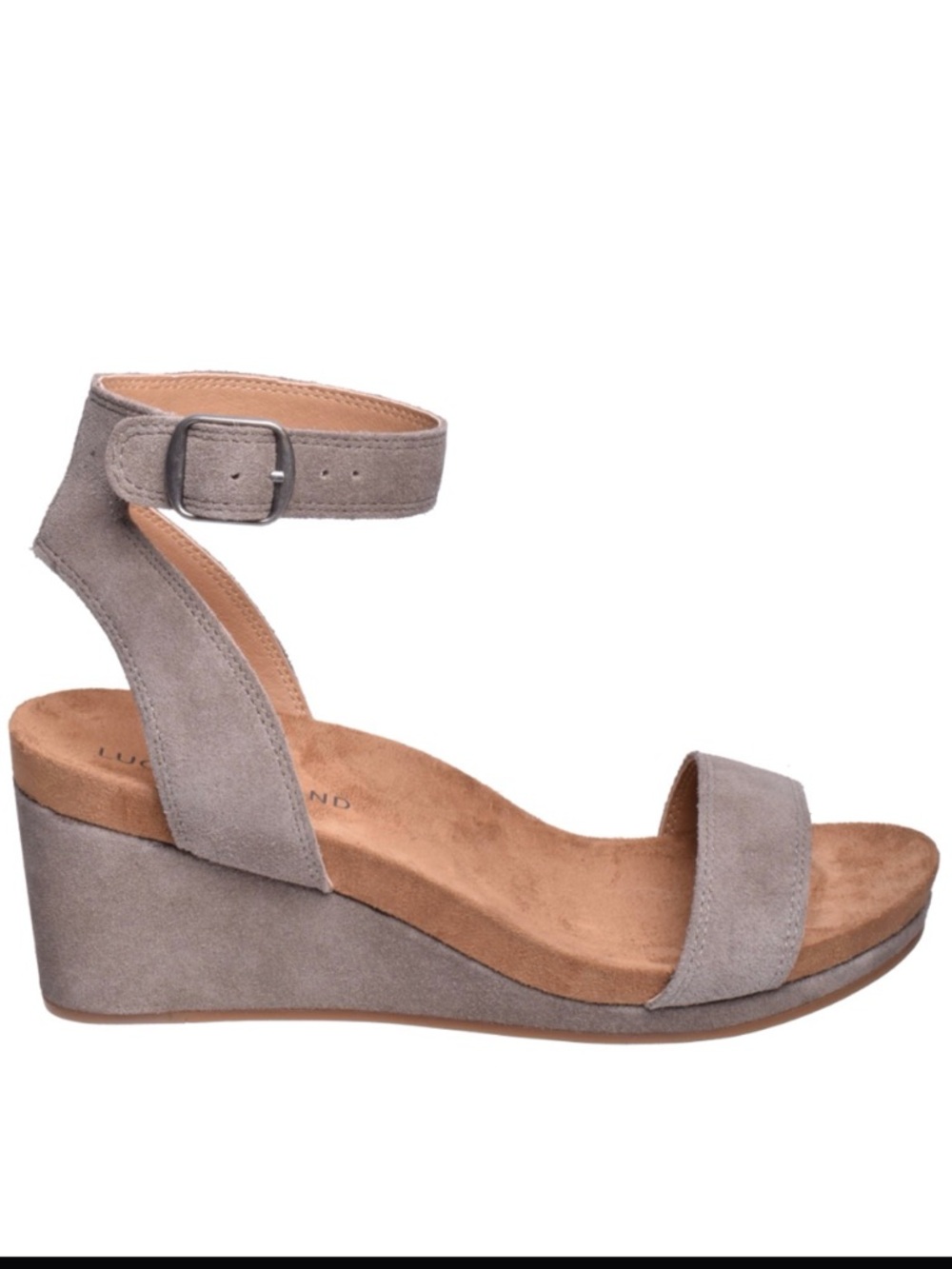 Lucky Brand Karston Brindle Suede Sandal - Wedge Heel